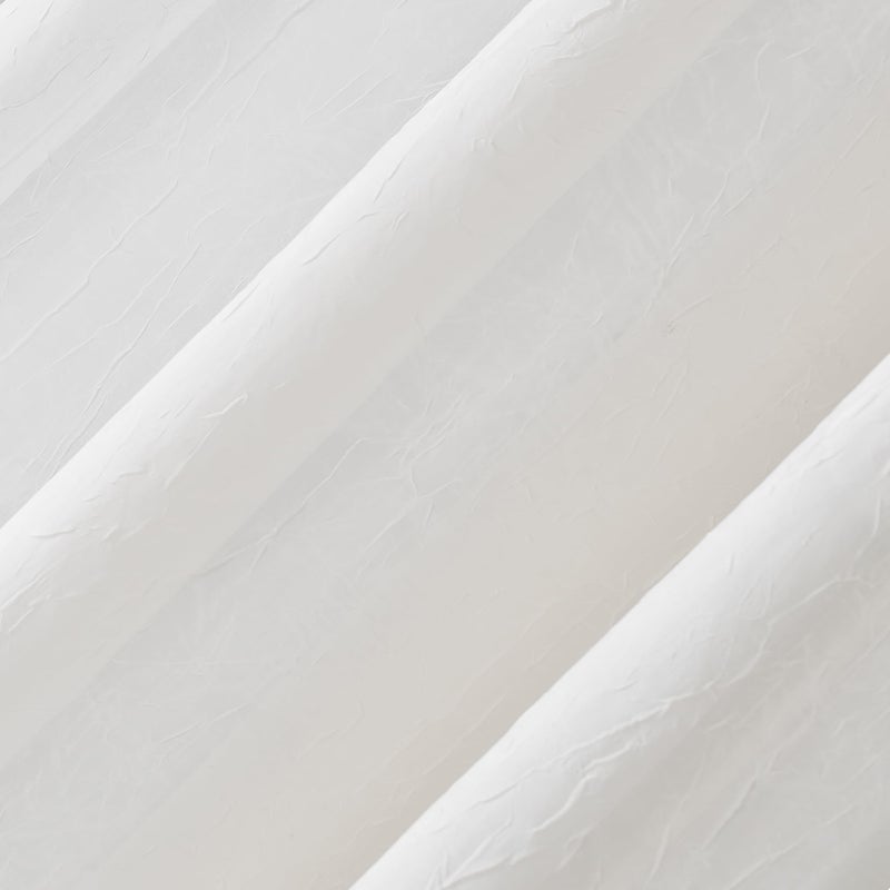 No. 918 Erica Crushed Sheer Voile Rod Pocket Curtain Panel, 51" x 95", Eggshell Off-White - Image 2